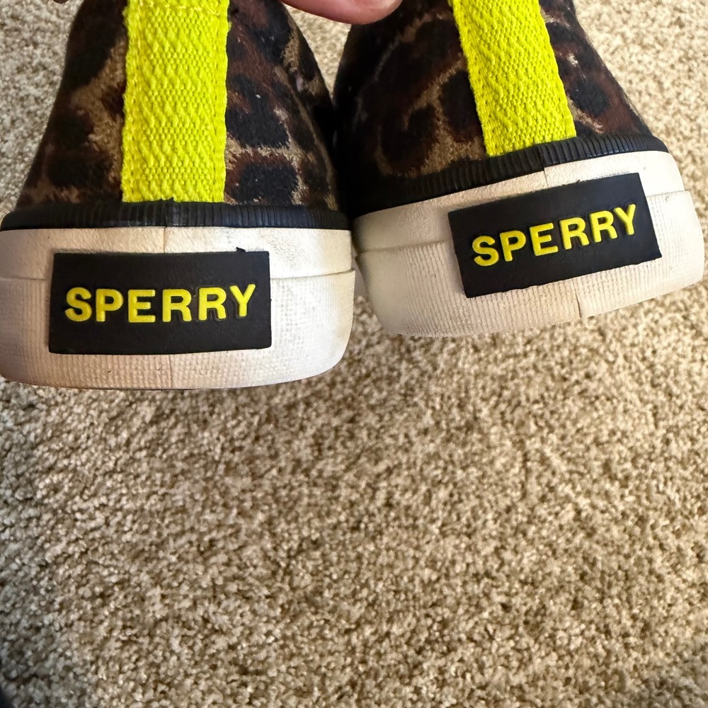 Sperry Crest Vibe SeaCycled Leopard Print Sneakers Womens 9 STS88919 Brown‎ Neon - Picture 8 of 10